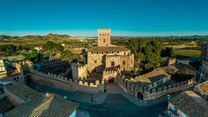 Vista aérea del castillo de Benissanó, en la comarca valenciana del Camp de Túria.