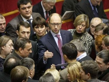 Yatseniuk, en el Parlamento de Kiev en diciembre pasado.