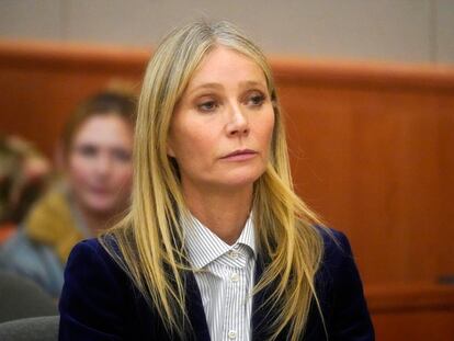 Gwyneth Paltrow reacts to the verdict in her trial, Thursday, March 30, 2023, in Park City, Utah. Paltrow won her court battle over a 2016 ski collision at a posh Utah ski resort after a jury decided Thursday that the movie star wasn’t at fault for the crash. (AP Photo/Rick Bowmer, Pool) 


Associated Press/LaPresse

EDITORIAL USE ONLY/ONLY ITALY AND SPAIN
