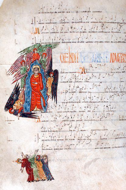 Detalle del Antifonario de León.