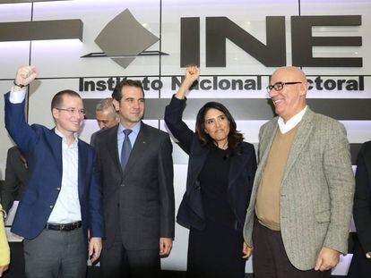 Anaya, C&oacute;rdova, Barrales y Delgado, en el INE. 