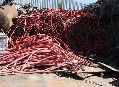 Cables de cobre robados, incautados por la Guardia Civil tras la Operación Chapi.
