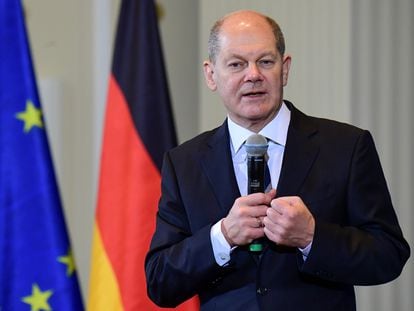 El canciller alemán Olaf Scholz, durante la ceremonia de cambio de gobierno celebrada en Berlín esta semana.