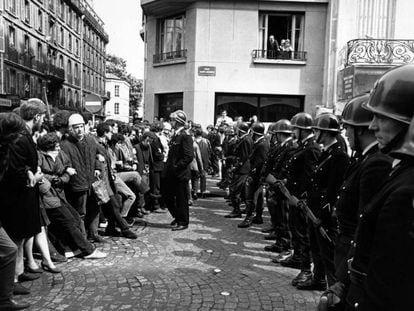 Protestas estudiantiles en Par&iacute;s en mayo de 1968. 