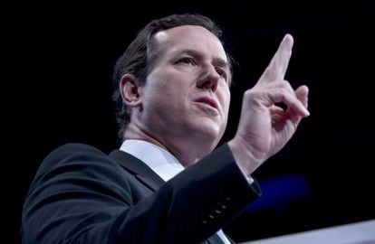 Santorum en un discurso en Washington.
