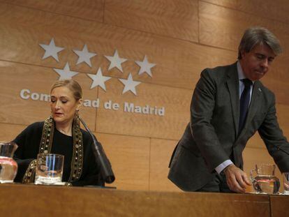 Cifuentes y Garrido, la semana pasada en la rueda de prensa tras el Consejo de Gobierno. 