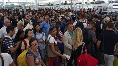 Colas en el Aeropuerto de El Prat