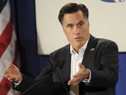 El candidato presidencial republicano Mitt Romney durante un acto electoral.