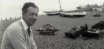 Benjamin Britten en la costa de Suffolk,Inglaterra