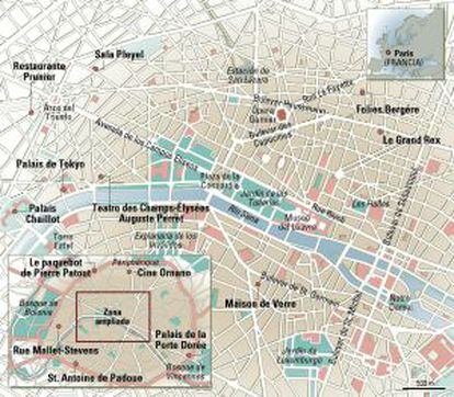 Mapa de la ruta París 'art déco'.