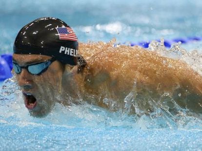 Phelps, durante la final.