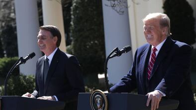 La reunión entre los presidentes Jair Bolsonaro y Donald Trump, en marzo de 2019.