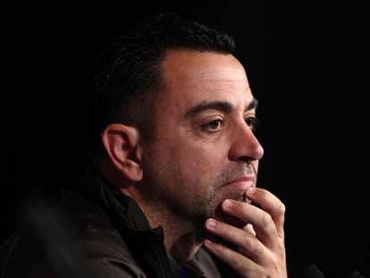 Xavi Hernández, en la rueda de prensa previa a enfrentar al PSG.