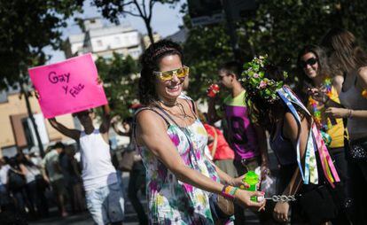 Participantes del desfile gay de Barcelona. 