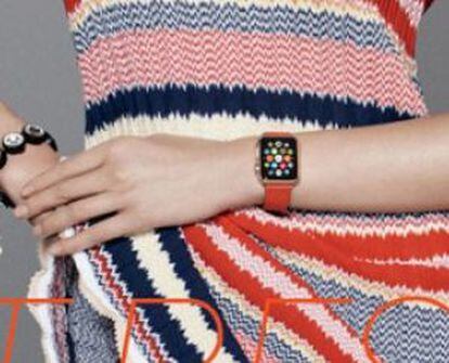 En la portada de la edición china de la revista 'Vogue', la modelo luce el 'smartwatch' de Apple.