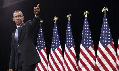 El presidente estadounidense, Barack Obama, en la escuela Del Sol en Las Vegas, Nevada.