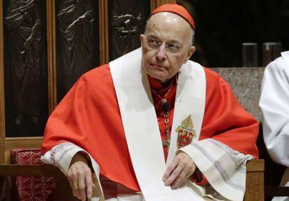 Francis George, cardenal de Chicago, durante la recepci&oacute;n de su sucesor en 2014