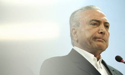 Temer, en un mensaje al país el pasado sábado.