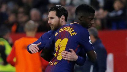 Messi i Dembélé, el passat mes de març.