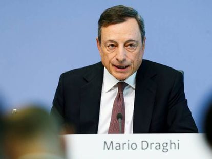 Mario Draghi, presidente del BCE, este jueves en Fr&aacute;ncfort.