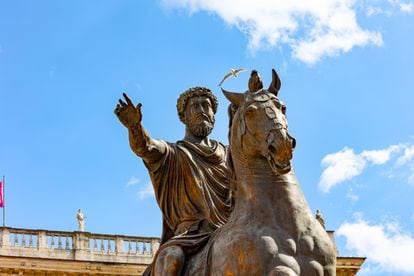 Estatua ecuestre de Marco Aurelio, en la colina capitolina de Roma.