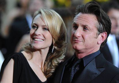 Robin Wright y Sean Penn en febrero de 2009, poco antes de su divorcio.