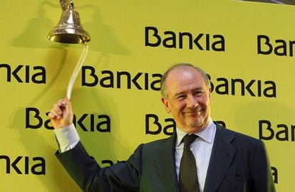 Rodrigo Rato, el día de la salida a Bolsa de Bankia, en 2011.