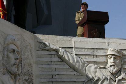 Raúl Castro, durante el discurso para conmemorar el 54º aniversario de la revolución en Camagüey, en 2007