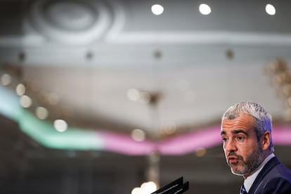 El presidente de Aena, Maurici Lucena durante un desayuno informativo del Foro de la Nueva Economía.