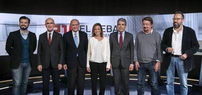 El set candidats catalans, al debat de TV3.