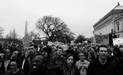 Manifestación antitrump en Washington.