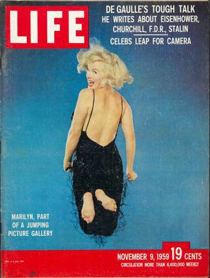 Portada de la revista 'Life' del 1959, amb Marilyn saltant com li demanava el fotògraf.