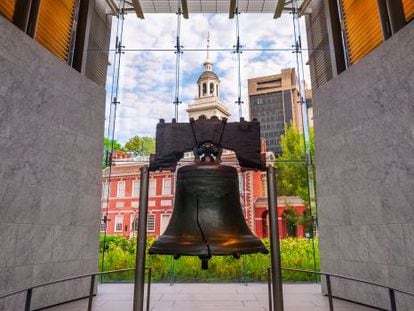 La campana de la libertad, expuesta en el Liberty Bell Center, en FIladelfia (Estados Unidos). 