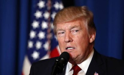 Trump, el jueves, al anunciar el ataque en Siria