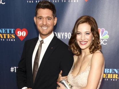 Michael Bublé y Luisana Lopilato en un concierto en Nueva York en septiembre de 2016.