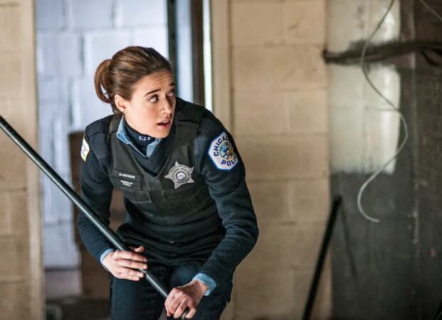 La todavía patrullera Kim Burgess (Marina Squerciati) en un momento de la segunda temporada de 'Chicago P.D.'.