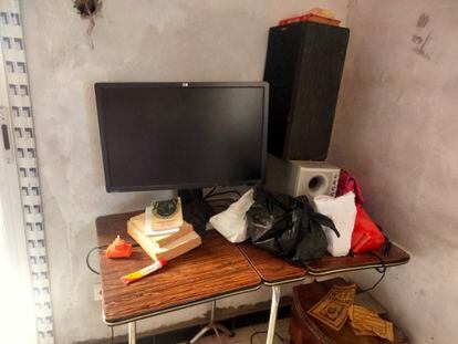 El ordenador de Doudou Diop, en su habitación, donde montaba sus películas.