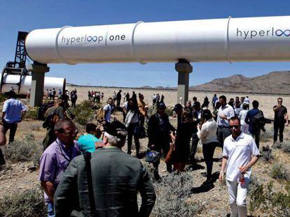 Un túnel Hyperloop durante la última prueba en el desierto de Nevada (EE UU), el pasado 12 de mayo.
