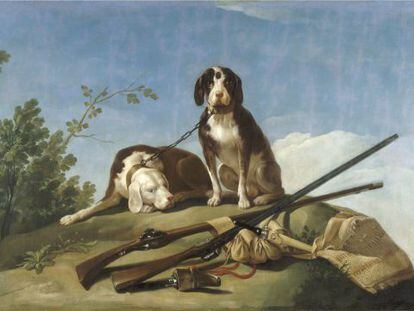 'Perros en trailla', de Goya, una de las obras de la muestra del Prado.