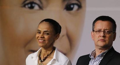 Marina Silva y el vice Beto Albuquerque en el lanzamiento del programa.
