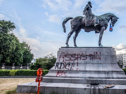 Estatua ecuestre del rey Leopoldo II, en Bruselas.