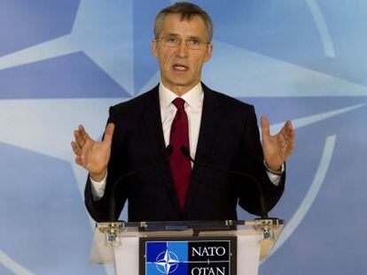 El secretario general de la OTAN, Jens Stoltenberg, este jueves en Bruselas.