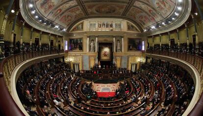 El Congrés dels Diputats durant l'acte d'aniversari dels 40 anys de la Constitució. 