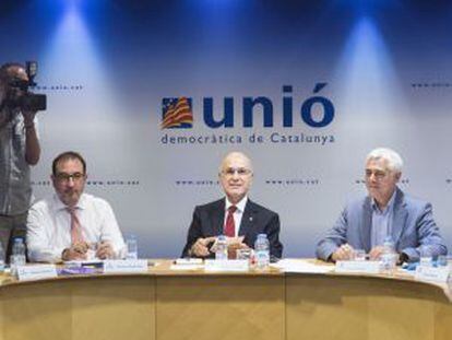 Reuni&oacute;n del comit&eacute; de Gobierno de Uni&oacute;, presidido por Josep Antoni duran Lleida.