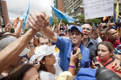 Capriles, este miércoles en Caracas.