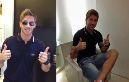 Sergio Ramos exhibe su nueva imagen a través de 'Twitter'.