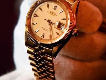 Reloj Rolex de oro de 18 quilates que perteneció a Konrad Adenauer vendido en una subasta en 2011 en Ginebra por 142.000 euros.