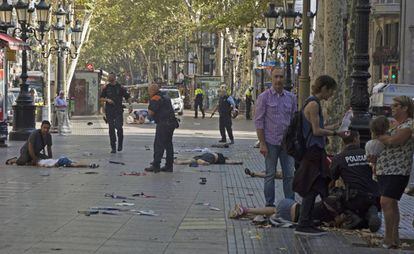 Víctimas del atentado de Barcelona, el pasado 17 de agosto.