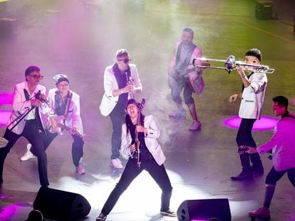 El grupo argentino Los Caligaris durante un concierto en México, el pasado agosto.