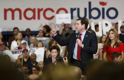 El precandidato republicano Marco Rubio en un evento en Miami